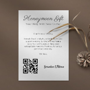 Invitation Cadeau de registre de mariage Fonds de lune de mie