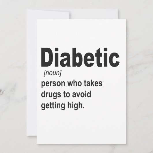 Invitation Cadeau de sensibilisation Définition Diabétique de (Devant)