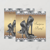 Invitation Cadeau de Surprise de Anniversaire pour Femme Arge (Devant / Derrière)