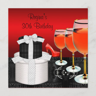 Invitation Cadeau de Verre à Vin Talons Hauts Chaussures Roug