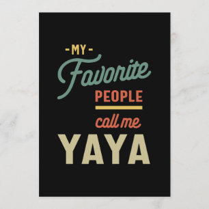 Invitation Cadeau de Yaya Grandma préférée pour les femmes