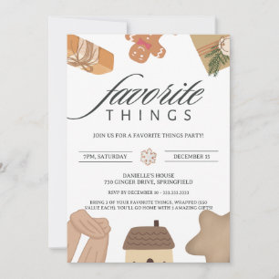 Invitation Cadeau d'échange des choses préférées de Noël de B