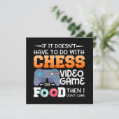 Invitation Cadeau d'échecs | Jeu Vidéo D'Échecs Ou Conception (Debout devant)