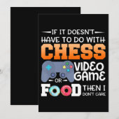 Invitation Cadeau d'échecs | Jeu Vidéo D'Échecs Ou Conception (Devant / Derrière)