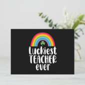 Invitation Cadeau d'école pour enseignant le plus chanceux St (Debout devant)