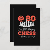 Invitation Cadeau drôle d'anniversaire 80 ans - Reine d'échec (Devant / Derrière)