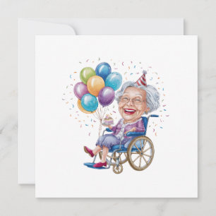 Invitation Cadeau drôle d'anniversaire pour grand-mère âgée p