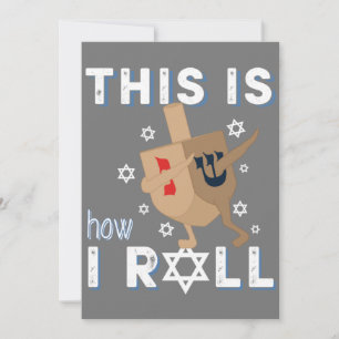 Invitation Cadeau drôle de Hanukkah Menorah Dreidel Voici com