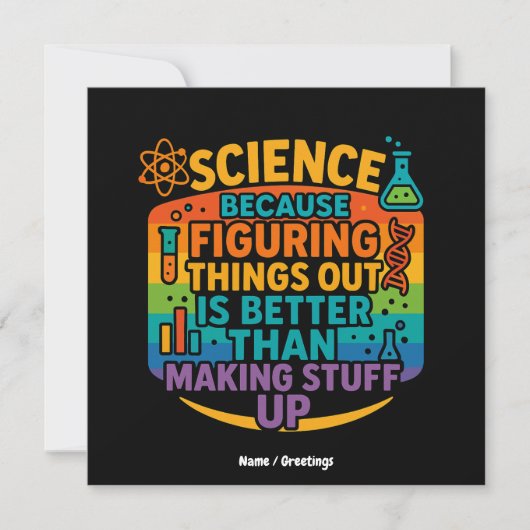 Invitation Cadeau drôle de science parce que comprendre les c (Devant)