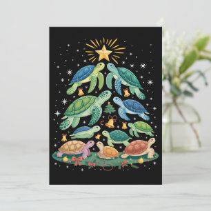 Invitation Cadeau drôle de tortue de Noël Tortue sapin de Noë