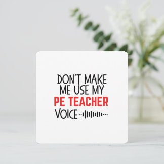 Invitation Cadeau drôle pour professeur d'éducation physique