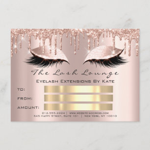 Invitation Cadeau du certificat de maquillage d'or Rose Spark