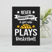 Invitation Cadeau Filles Basketball I Joueuse de Hoops (Debout devant)