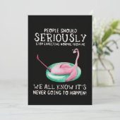 Invitation Cadeau Flamant rose | Les gens devraient sérieusem (Debout devant)