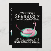 Invitation Cadeau Flamant rose | Les gens devraient sérieusem (Devant / Derrière)