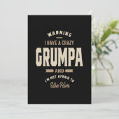 Invitation Cadeau Mens Crazy Grumpa Grandpa (Debout devant)