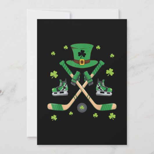 Invitation Cadeau mignon de la Saint-Patrick de hockey sur gl (Devant)