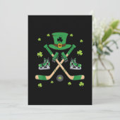 Invitation Cadeau mignon de la Saint-Patrick de hockey sur gl (Debout devant)