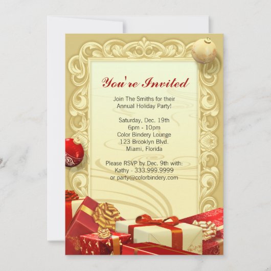 Invitation Cadeau & Ornement 5'' x 7'' (Devant)