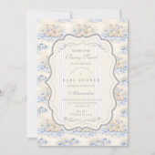Invitation Cadeau Ourson Bleuet Shower de Bébé Toile (Devant)