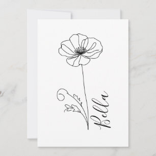 Invitation Cadeau personnalisé Août Fleur de naissance du pav