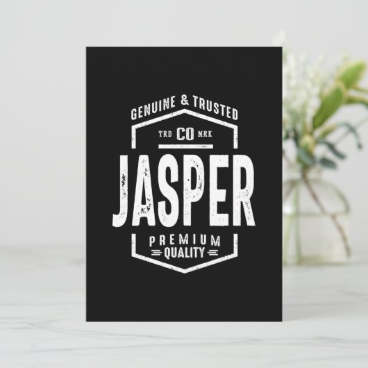 Invitation Cadeau personnalisé d'anniversaire avec le nom Jas (Debout devant)