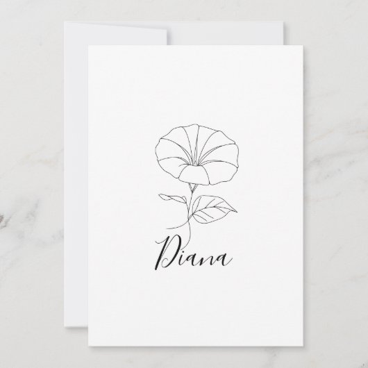 Invitation Cadeau personnalisé de fleur de naissance de gloir (Devant)