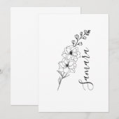 Invitation Cadeau personnalisé de fleur de naissance Delphini (Devant / Derrière)