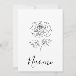 Invitation Cadeau personnalisé de fleur de naissance du mois 