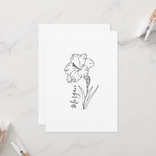 Invitation Cadeau personnalisé de fleur de naissance Gladiolu