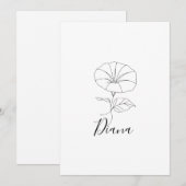 Invitation Cadeau personnalisé de fleur de naissance Morning (Devant / Derrière)