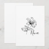 Invitation Cadeau personnalisé de la fleur de naissance du ch (Devant / Derrière)