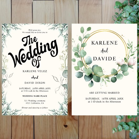 Invitation Cadeau photo d'eucalyptus élégant