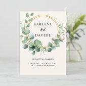 Invitation Cadeau photo d'eucalyptus élégant (Debout devant)