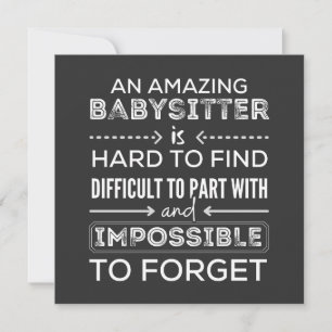 Invitation Cadeau pour baby-sitter, Cadeau baby-sitter