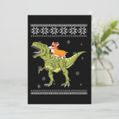 Invitation Cadeau pour chien | Corgi montant un T Rex dinosau (Debout devant)