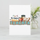 Invitation Cadeau pour Enseignant | Crayon Enseignant (Debout devant)