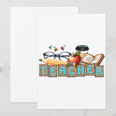 Invitation Cadeau pour Enseignant | Crayon Enseignant (Devant / Derrière)