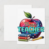 Invitation Cadeau pour Enseignant | Enseignant Bienheureux (Devant / Derrière)