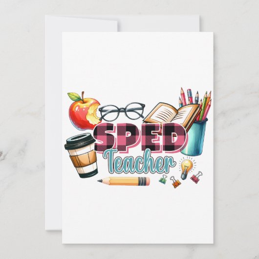 Invitation Cadeau pour Enseignant | Enseignant Spécialisé (Devant)