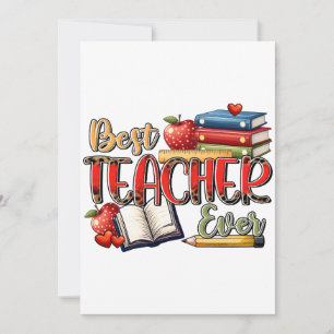 Invitation Cadeau pour Enseignant Meilleur Enseignant Jamai