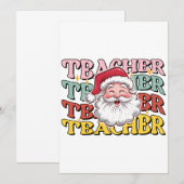 Invitation Cadeau pour Enseignant | Père Noël Enseignant (Devant / Derrière)