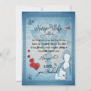 Invitation Cadeau pour femme infirmière Lettre à ma femme d