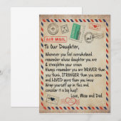 Invitation Cadeau pour fille | À notre fille amour de maman p (Devant / Derrière)