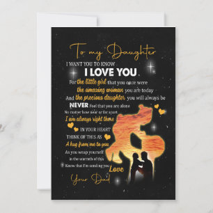 Invitation Cadeau pour fille Lettre à ma fille Amour de Pap