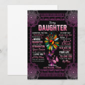 Invitation Cadeau pour fille | Lettre à ma fille de la part d (Devant / Derrière)