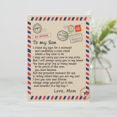 Invitation Cadeau pour Fils | Lettre à Mon Fils Amour de Mama (Debout devant)