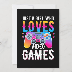 Invitation Cadeau pour joueuse Juste une fille qui aime les