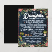 Invitation Cadeau pour ma fille, Lettre de Noël à ma fille (Devant / Derrière)