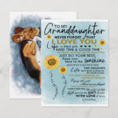 Invitation Cadeau pour ma petite-fille, Cadeau d'anniversaire (Devant / Derrière)